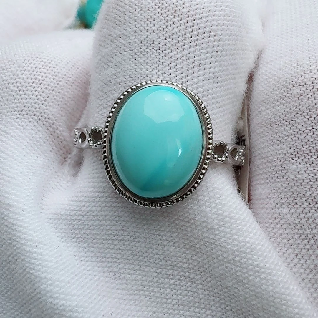 银S925镶嵌绿松石珠宝奇石