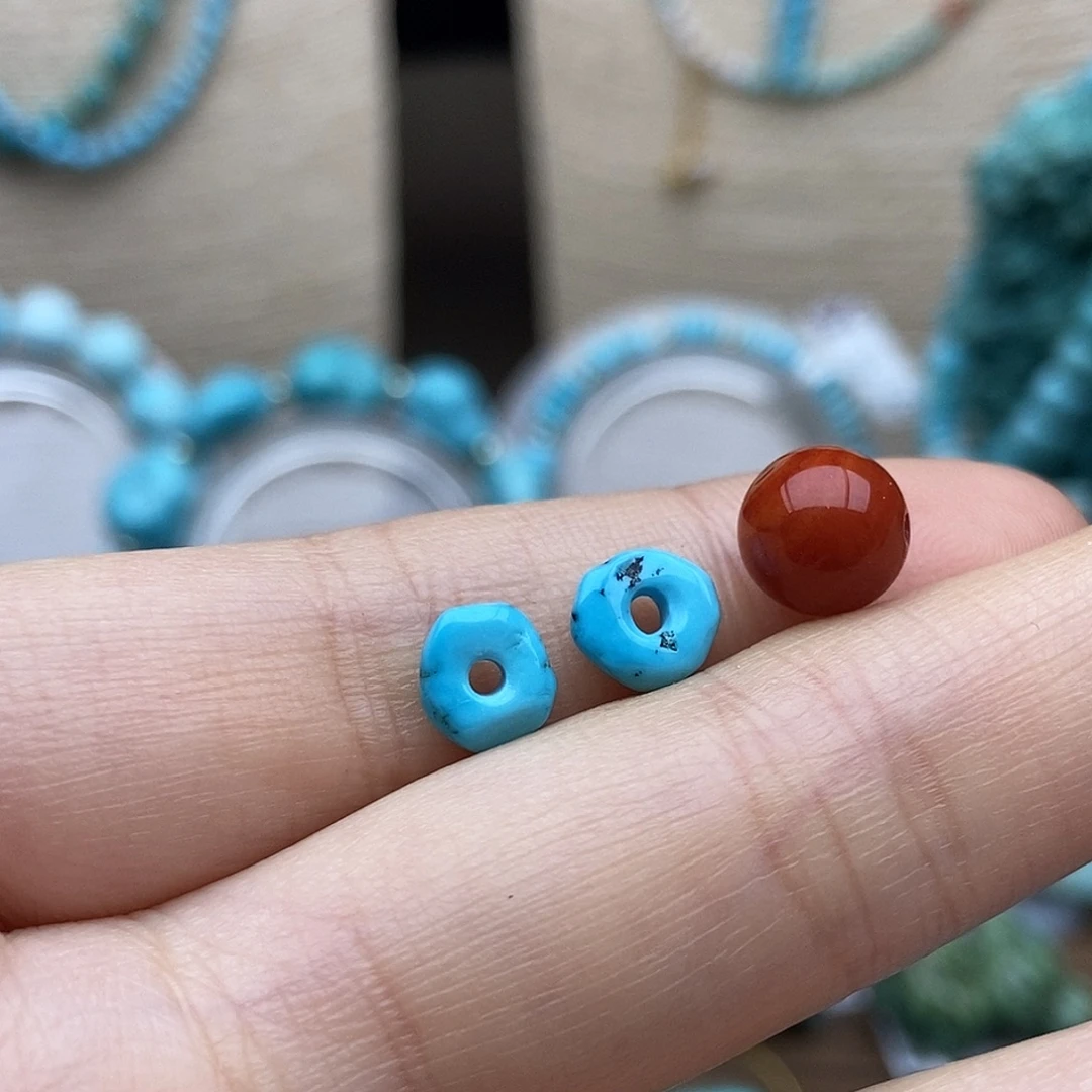 南红玛瑙未镶嵌福利玉化暴暴蓝扣子