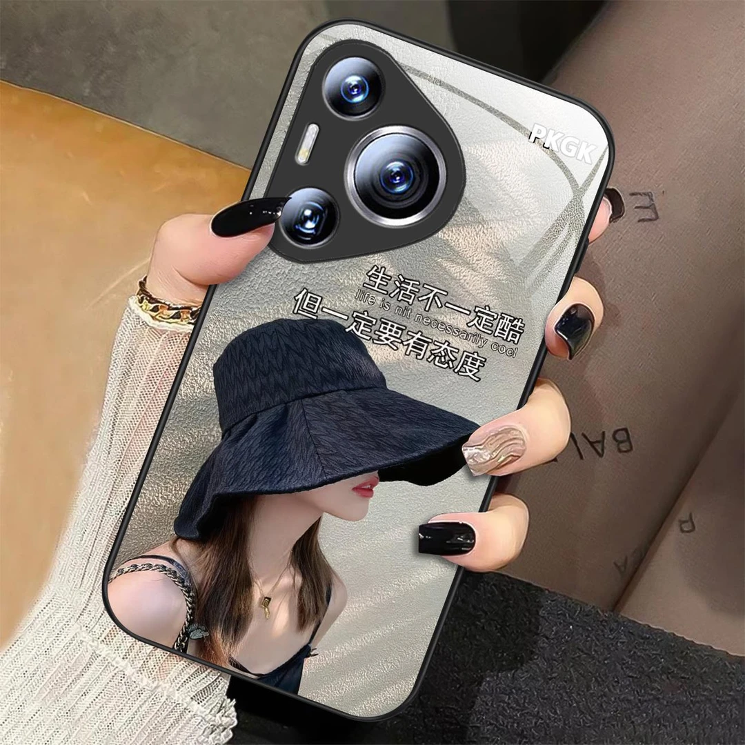 适用【华为Pura70】生活态度液态玻璃手机壳 超薄防摔刮 优雅时尚