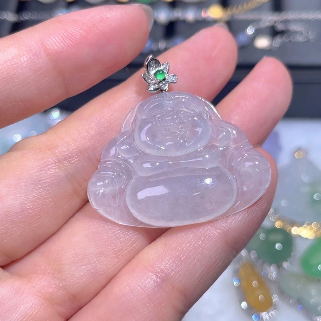 颈饰18K金镶嵌翡翠翡翠