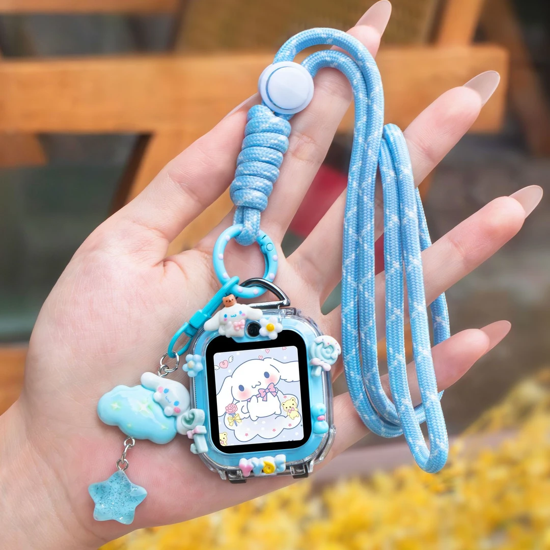 适用小天才电话手表u5挂绳Z6PRO表带d2卡通吊坠挂脖z8z9Z10保护壳