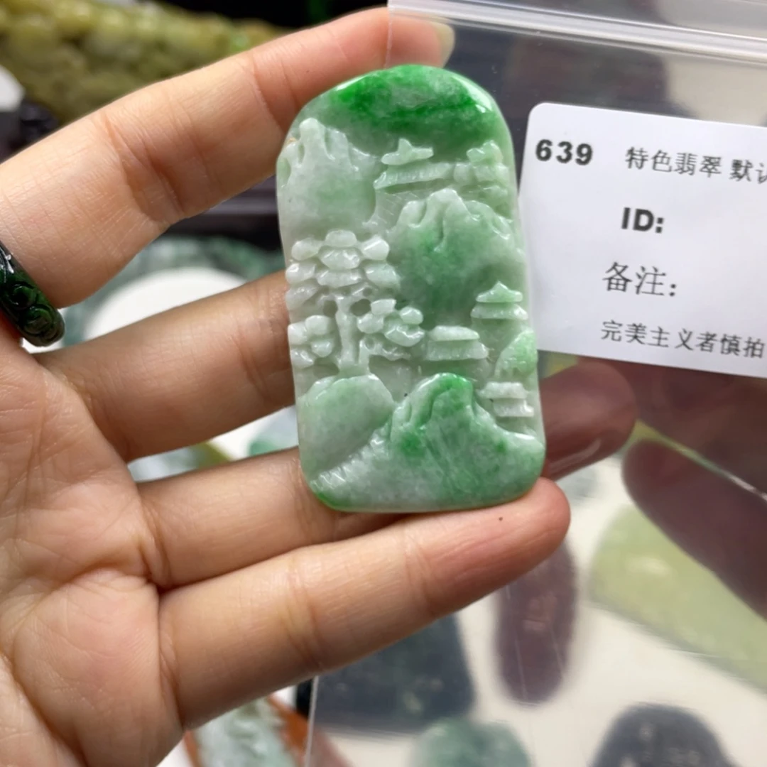 翡翠未镶嵌颈饰牌子