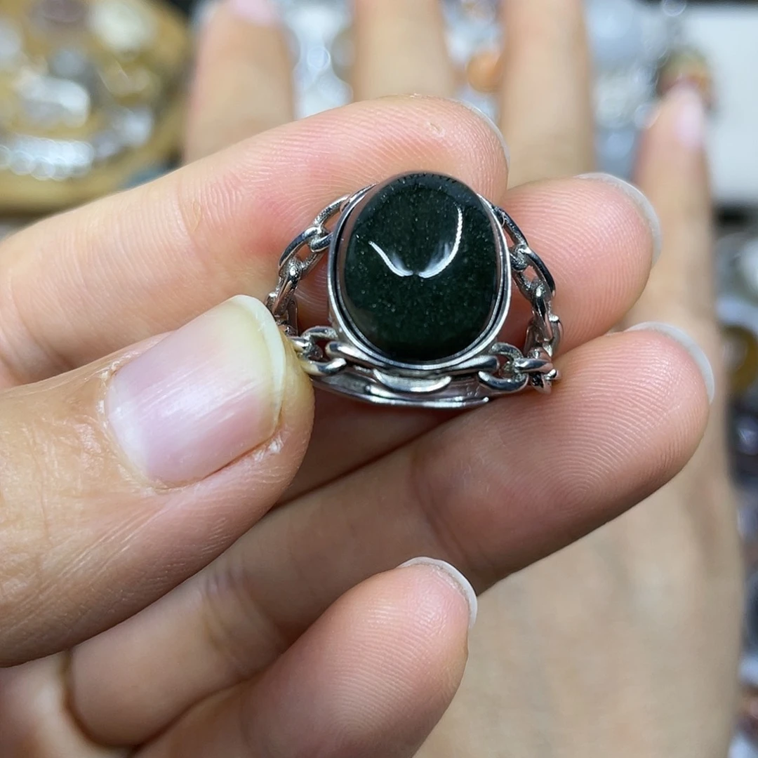 【闪购商品】银S925镶嵌珠宝半成品水晶戒指