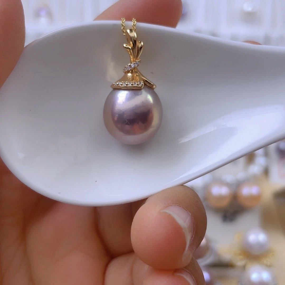 淡水珍珠吊坠(赠链)银S925镶嵌