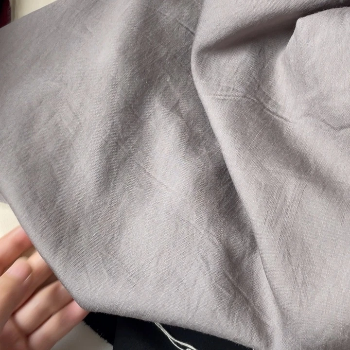 天丝（莱赛尔纤维）烟灰竹节麻2米