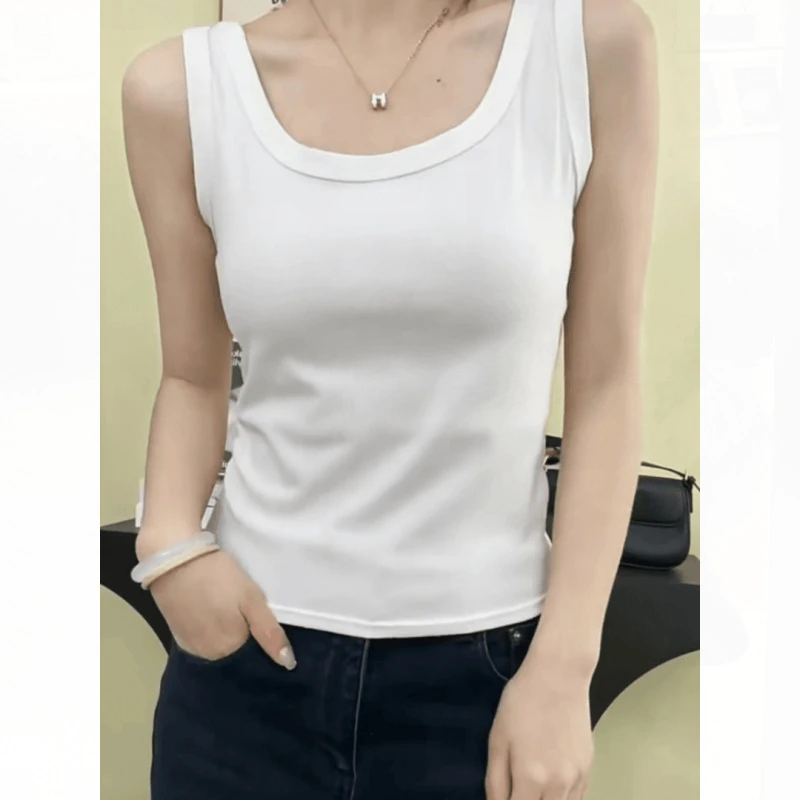 艾格大码夏季螺纹修身吊带背心女内搭外穿百搭显瘦打底衫无袖