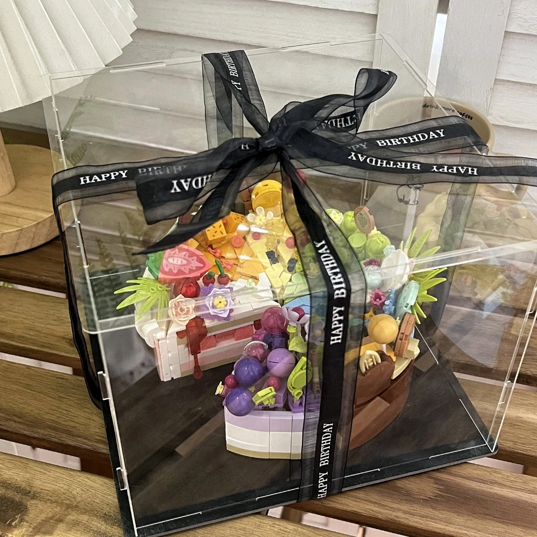 积木蛋糕手工diy拼装生日礼物送女生闺蜜女孩儿童益智玩具积木