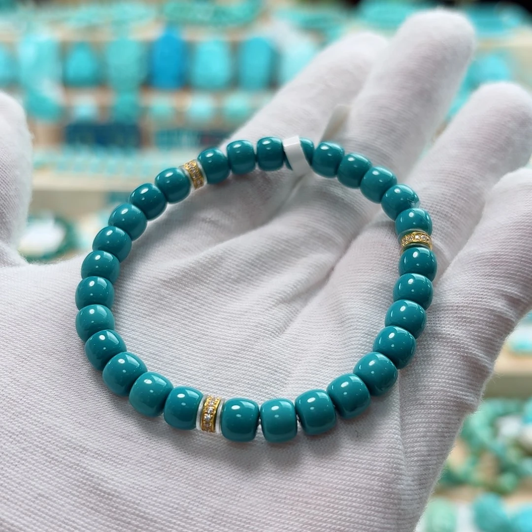 绿松石18K金镶嵌珠宝奇石泡油