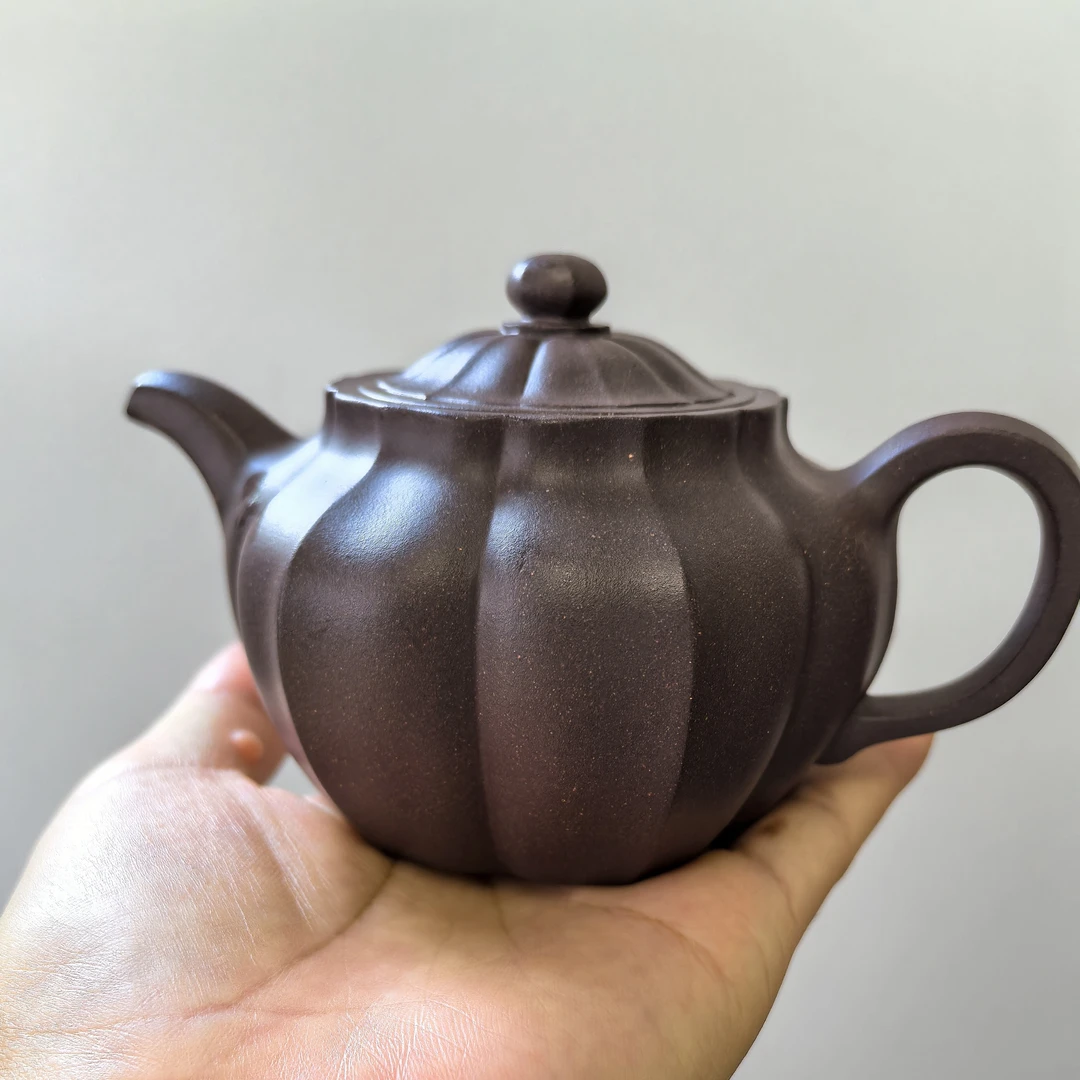 天青泥200cc大亨莲花莲子筋纹宜兴原矿手工紫砂壶