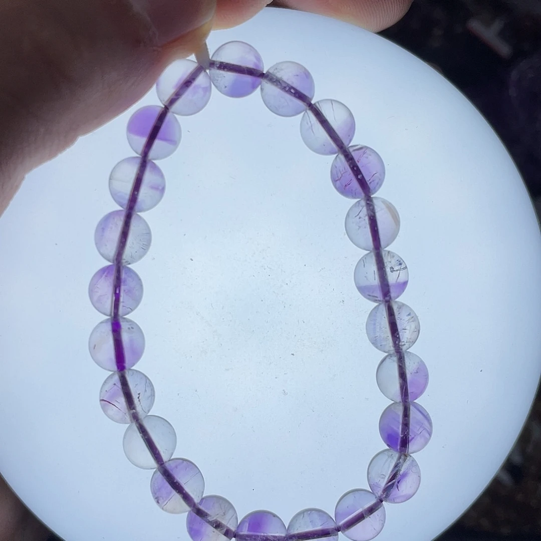 水晶手链未镶嵌紫超七8+