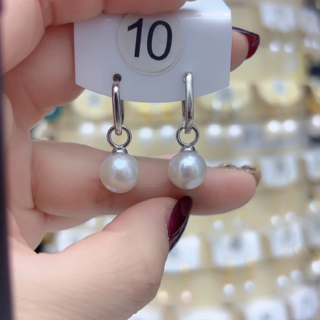 淡水珍珠耳饰银S925镶嵌