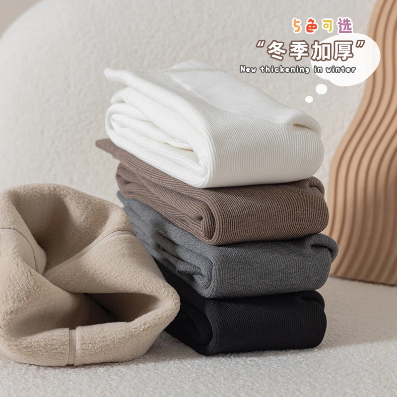 女童打底裤2023秋冬新款中大童加绒加厚纯色高腰女童连裤袜潮批发