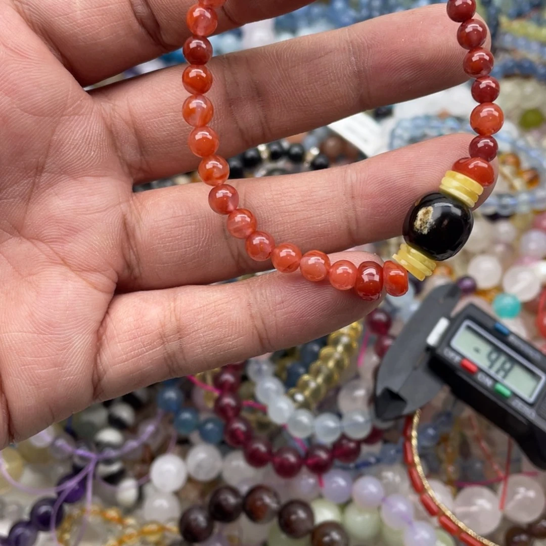 银S925镶嵌手链烟晶