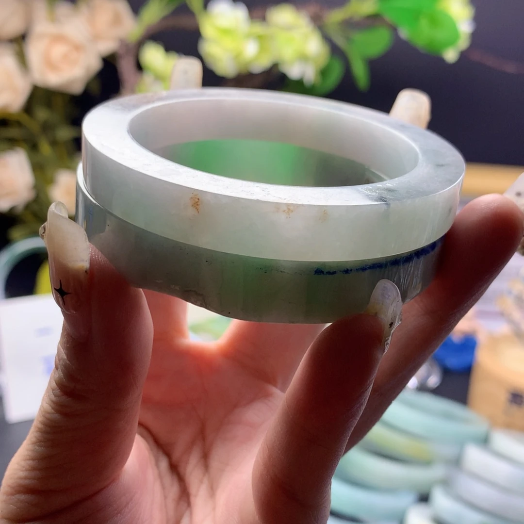 定制翡翠未镶嵌翡翠手镯54-56