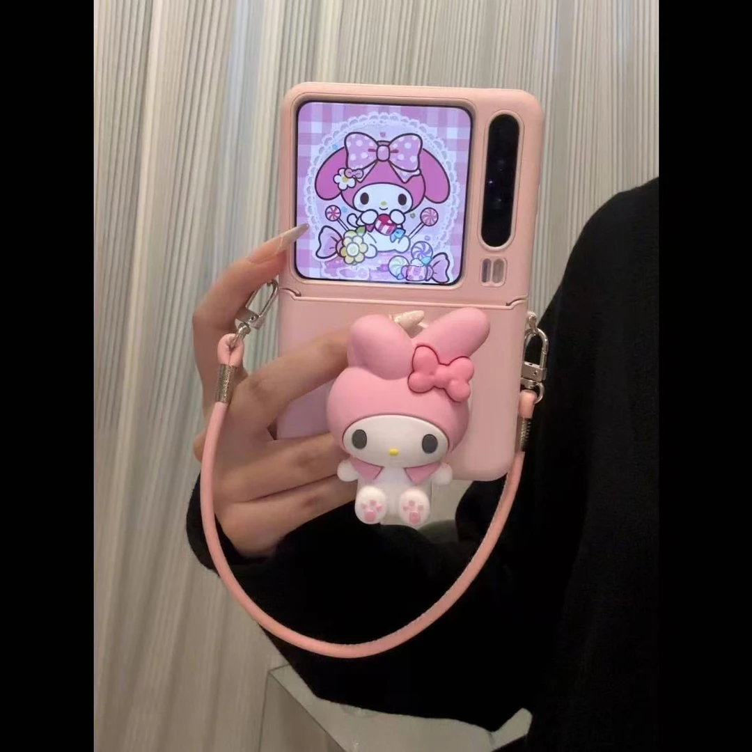 高级感粉色卡通立体美乐蒂磁吸支架华为puraX典藏版折叠屏手机壳