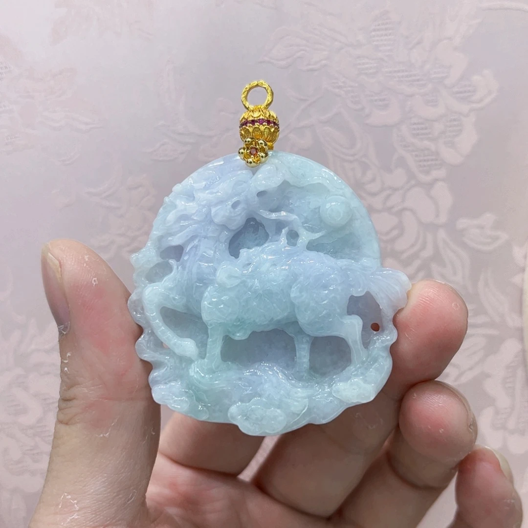 翡翠合金吊坠(赠链)国风