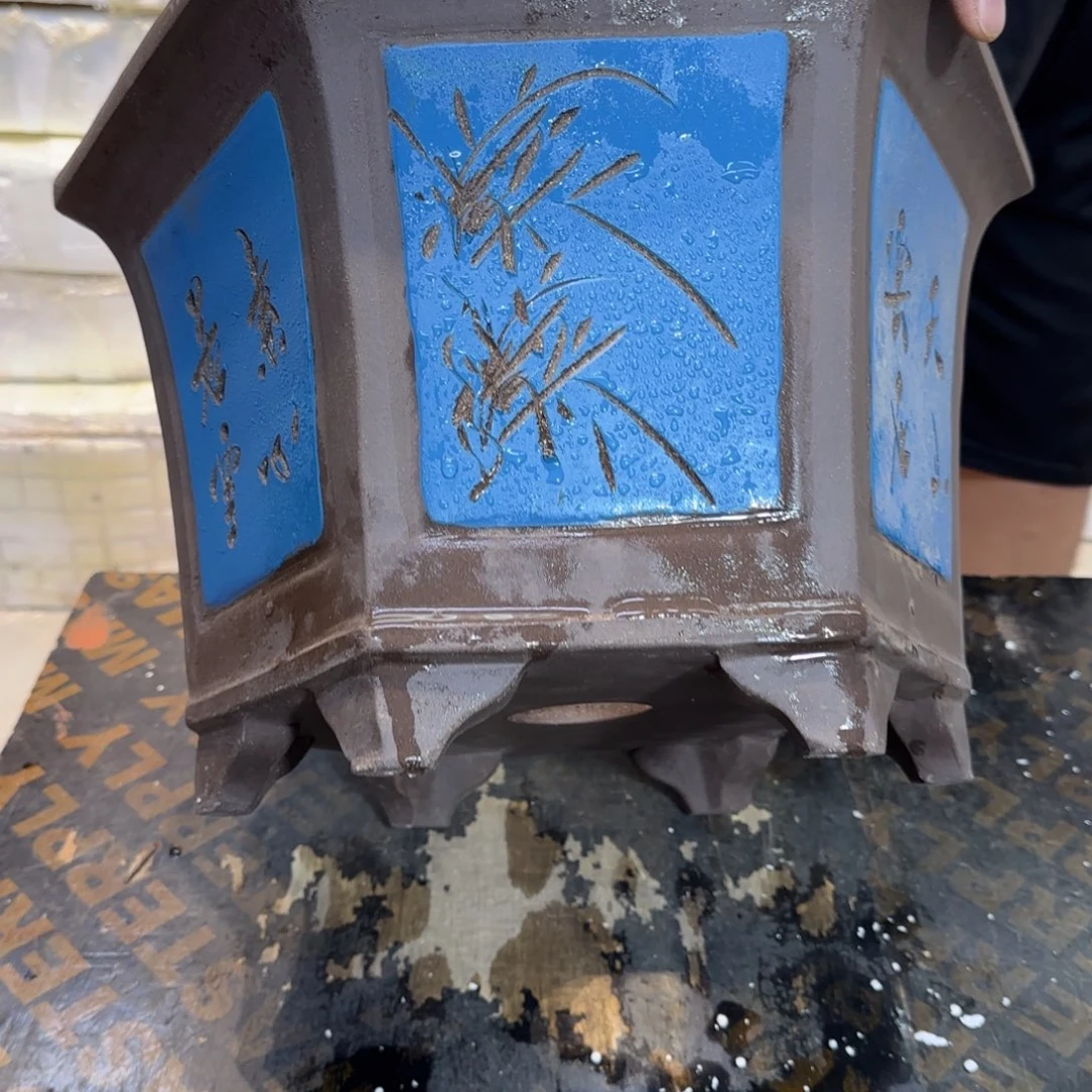 紫砂花盆口径33.21口径