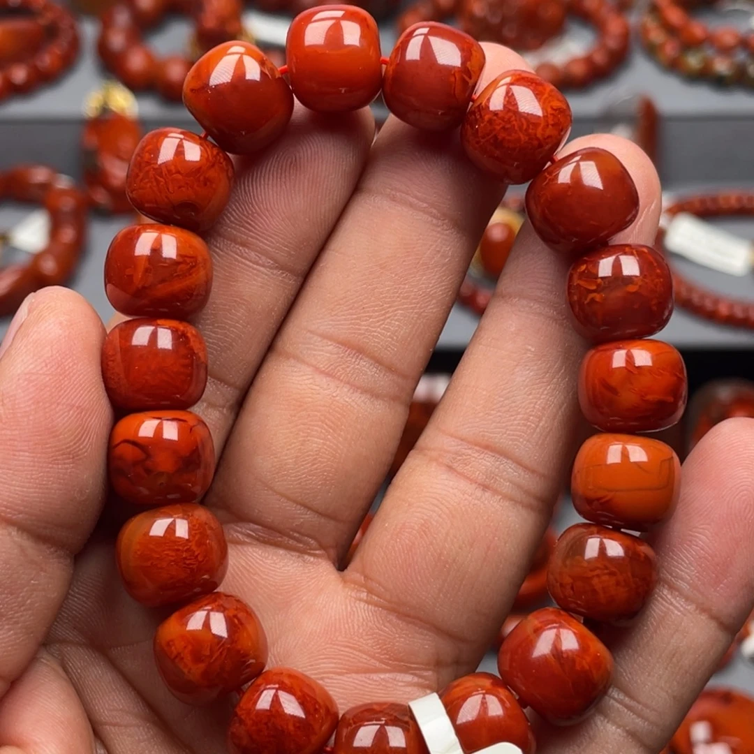 南红玛瑙未镶嵌珠宝奇石单圈11➕