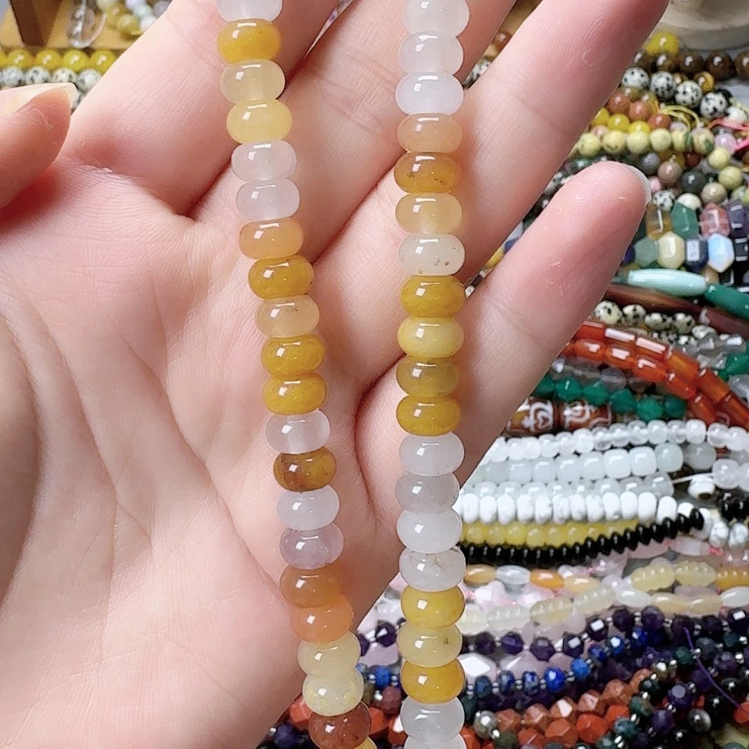 未镶嵌玛瑙/玉髓珠宝半成品卡8金丝玉算盘一条