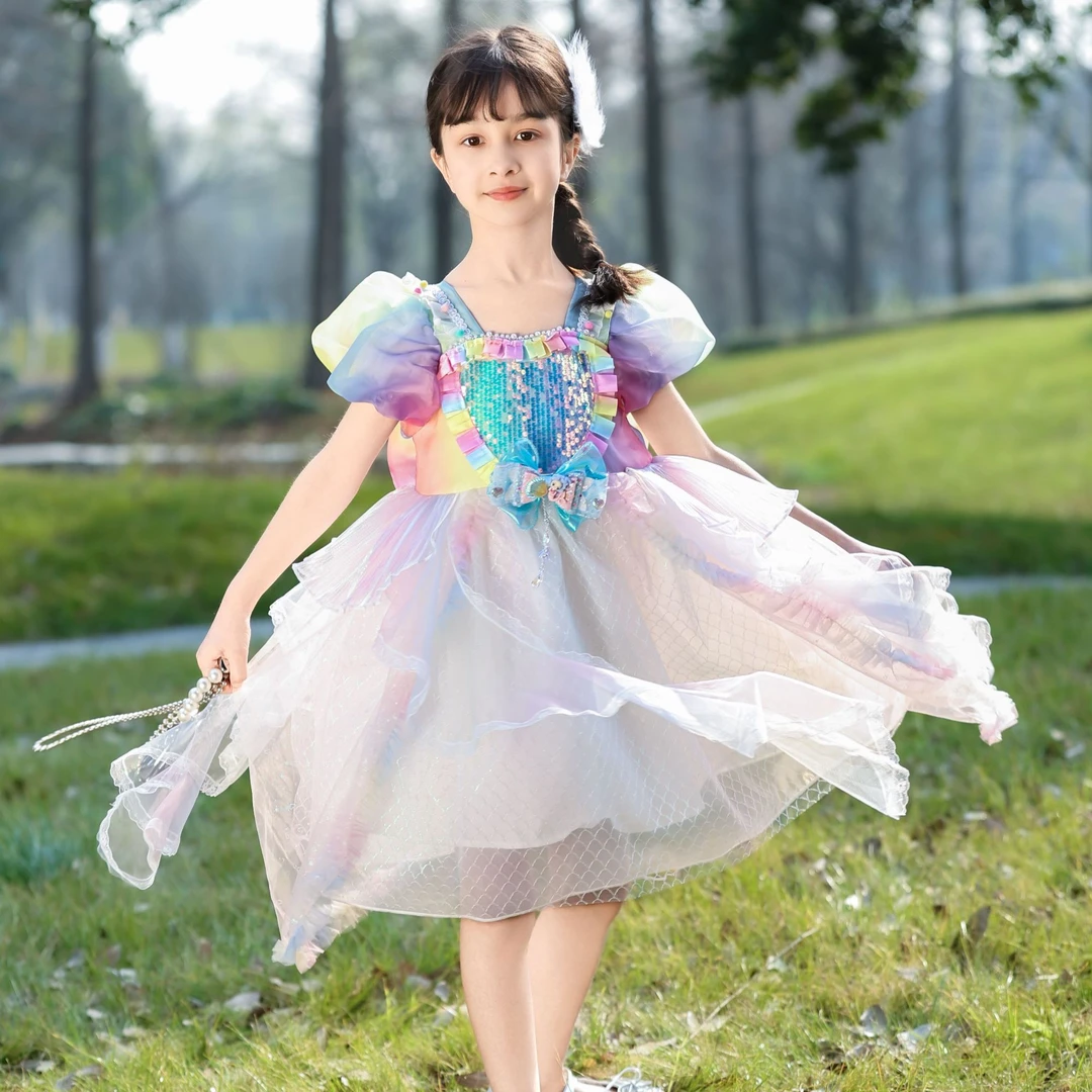 ***美人鱼夏款纱裙气质洋气女童