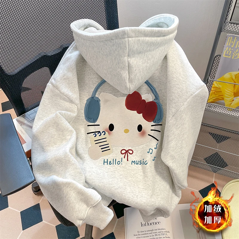 女童冬款连帽卫衣2025新款儿童冬季加绒帽衫女孩休闲洋气时髦上衣