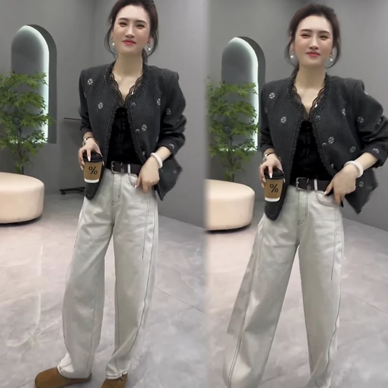 2025秋季新款时尚显瘦气质网红高档套装女高级百搭宽松大码两件套