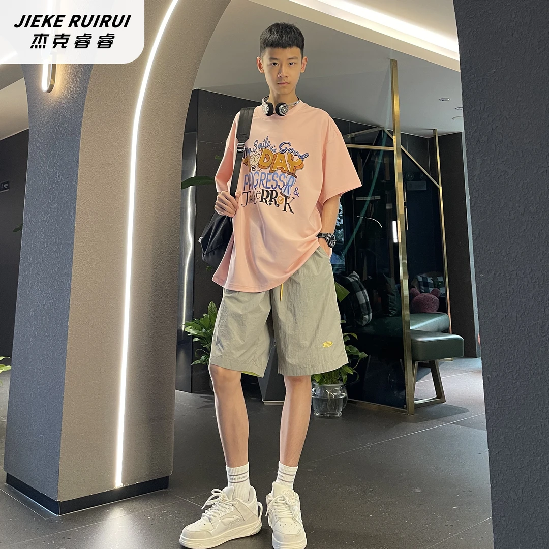 【现货-睿】夏季简约美式动漫风短袖T上衣中大童宽松短袖潮杰克睿睿