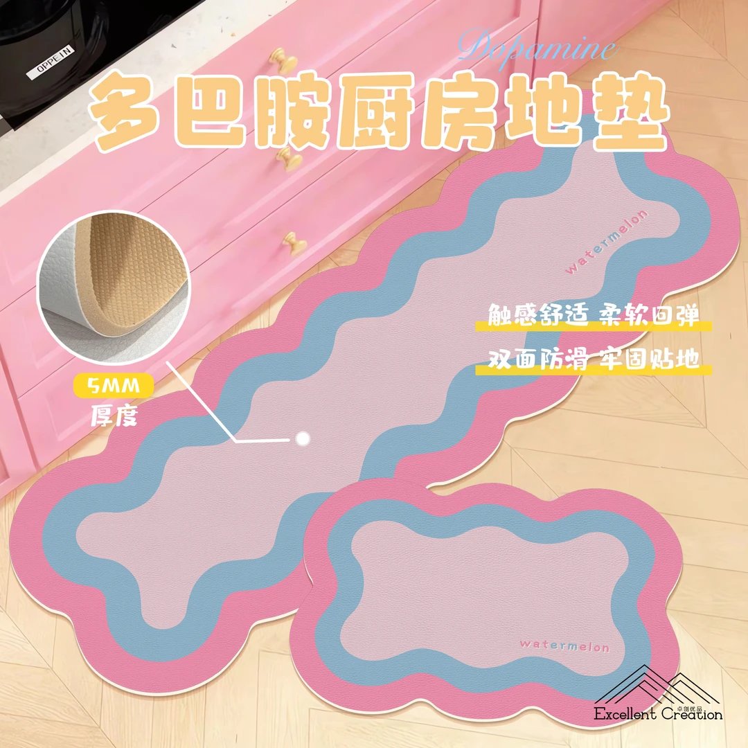 多巴胺厨房防水防油防滑地垫柔软舒适家用灶台下缓疲劳垫耐脏垫子