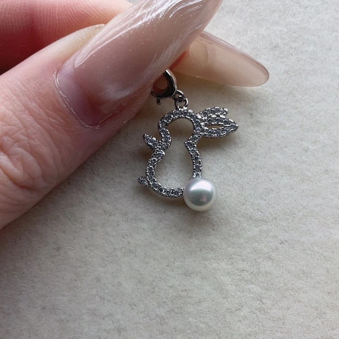 海水珍珠银S925镶嵌吊坠31