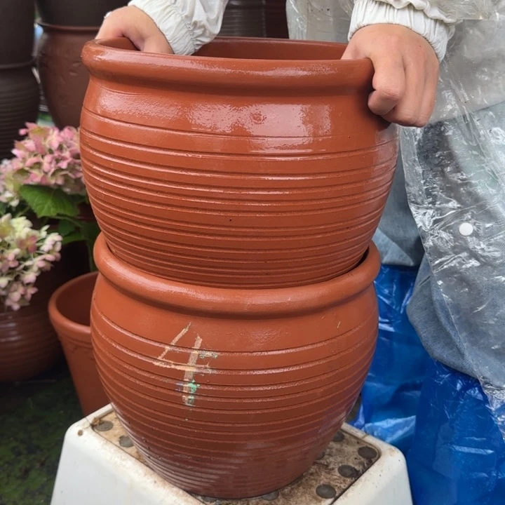 紫砂花盆口28高25宜兴紫砂瑕疵口失圆