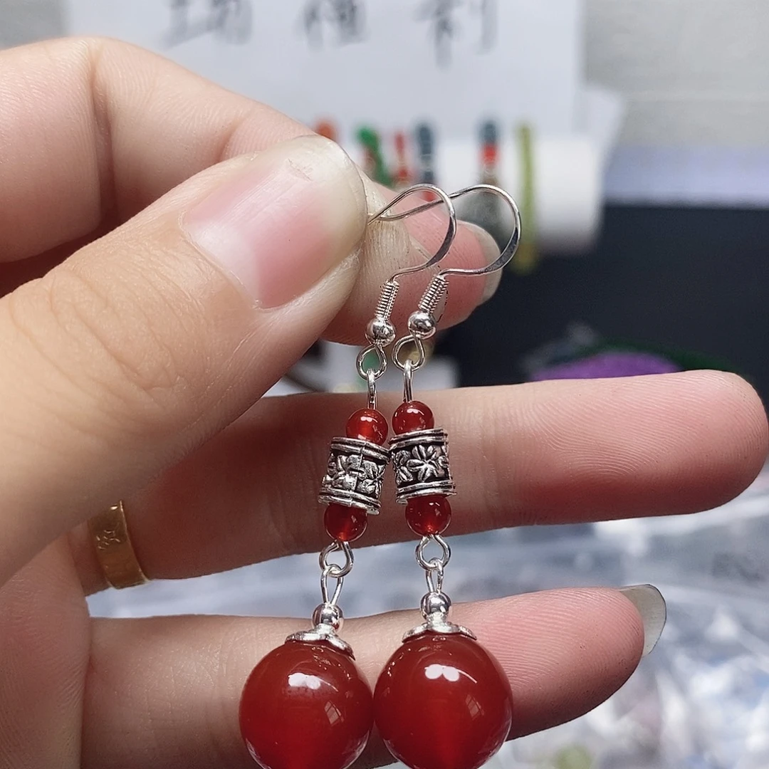 未镶嵌耳坠玛瑙/玉髓71