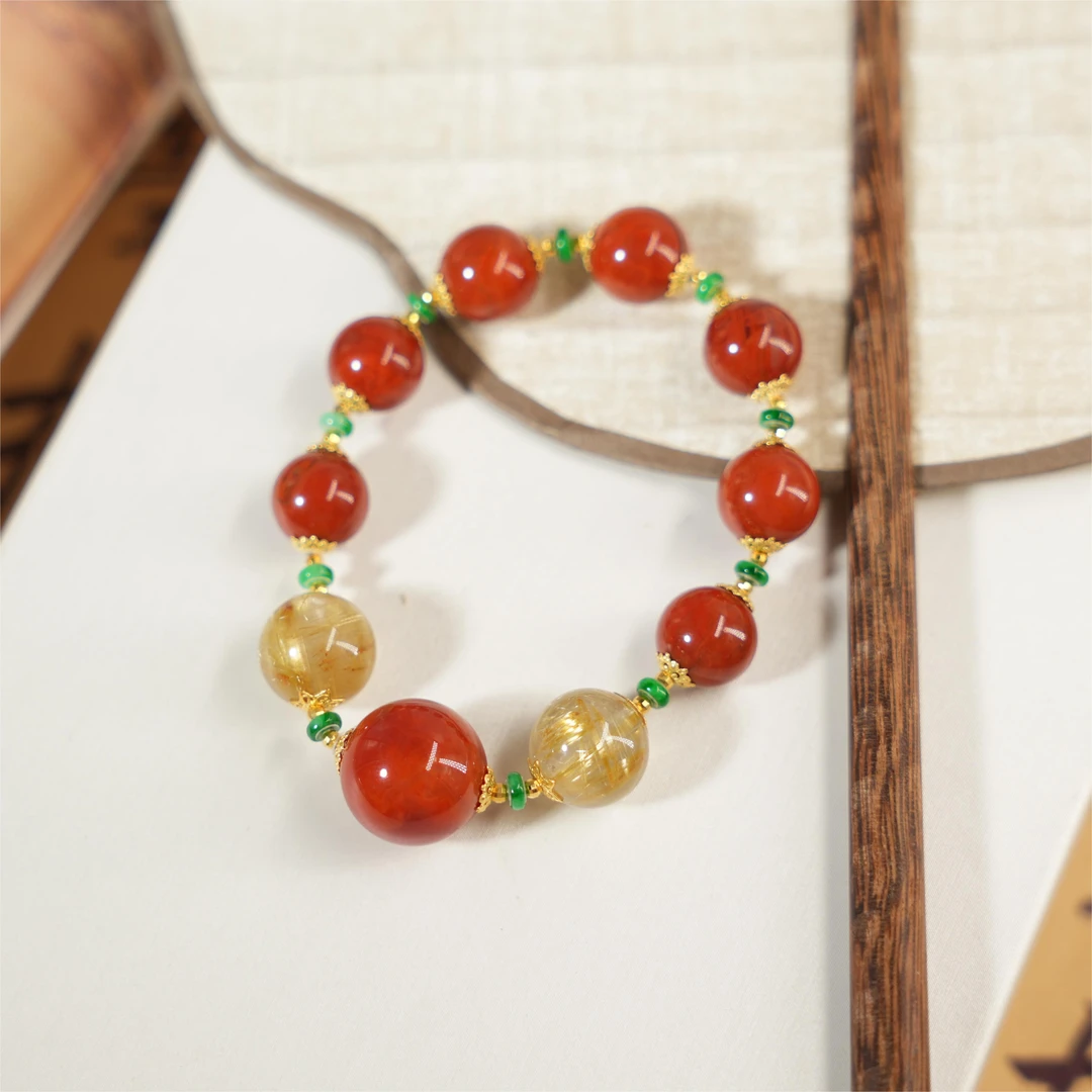 叶棠-南红18K金手链