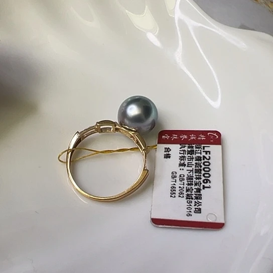 14K金镶嵌戒指海水珍珠