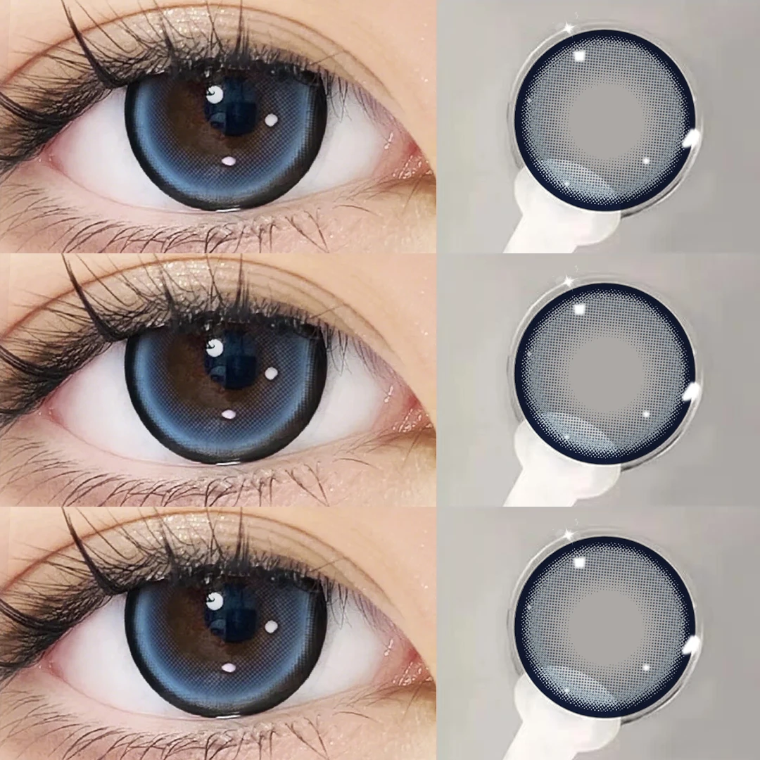 蓝莓珍宝珠欧巴兰美瞳半年抛显色水润舒适蓝色大直径隐形眼镜dp