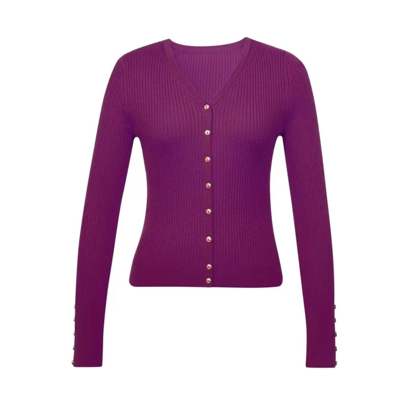 【彩虹专属】女针织V领开衫yfw051