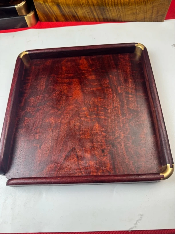纯手工精品紫檀茶盘