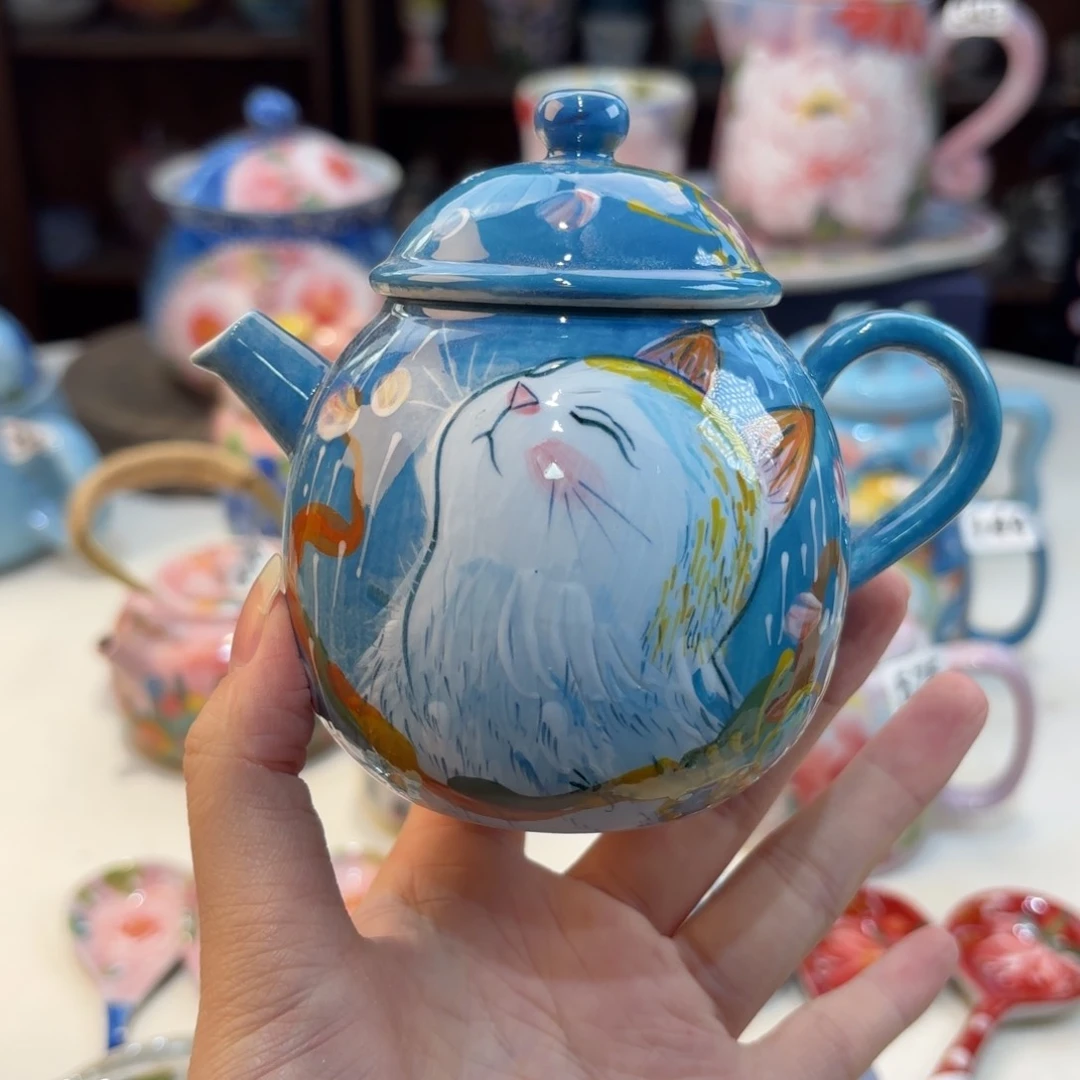 景德镇手绘高温釉下彩陶瓷茶具