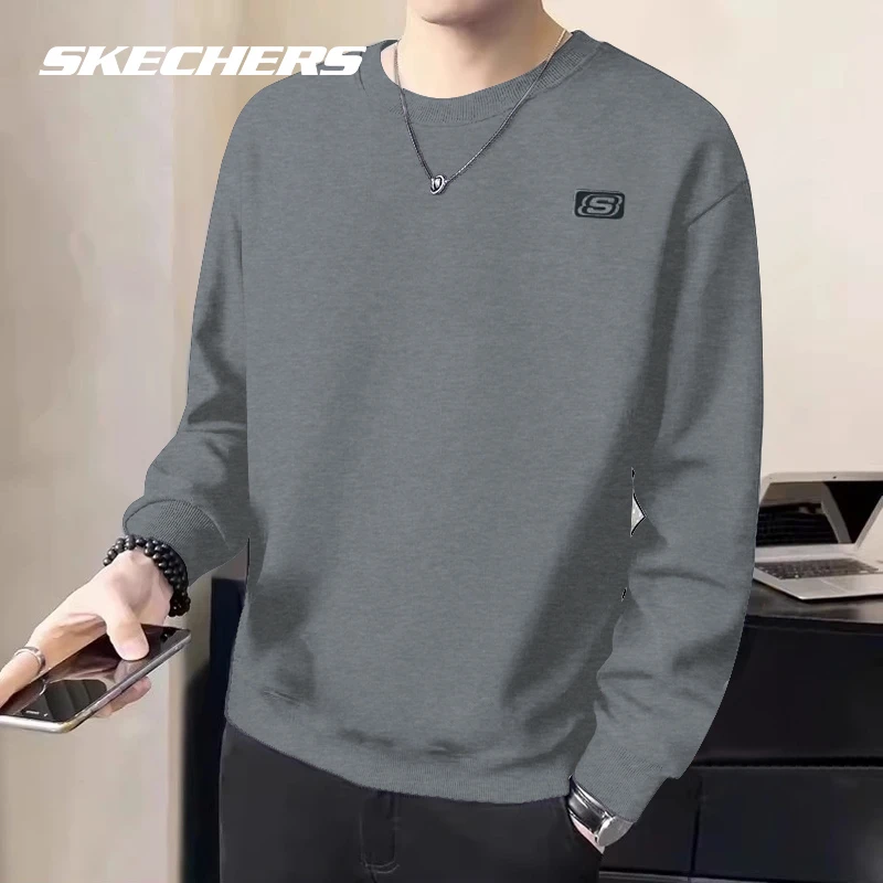 斯凯奇卫衣长袖秋冬官方旗舰正品休闲圆领打底衫男士宽松运动上衣