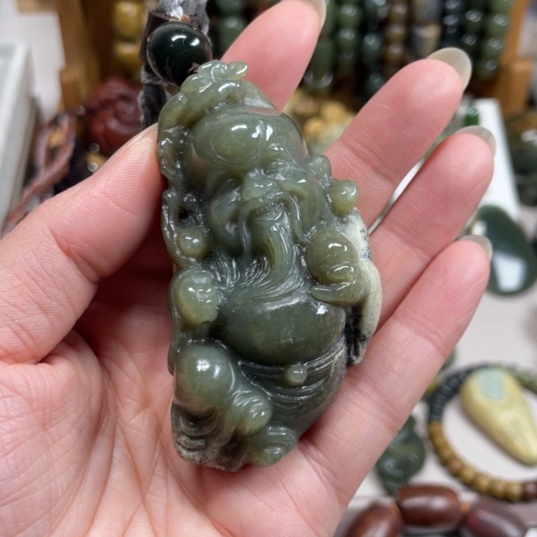 【闪购商品】岫岩河磨玉（透闪石质玉）手把件未镶嵌