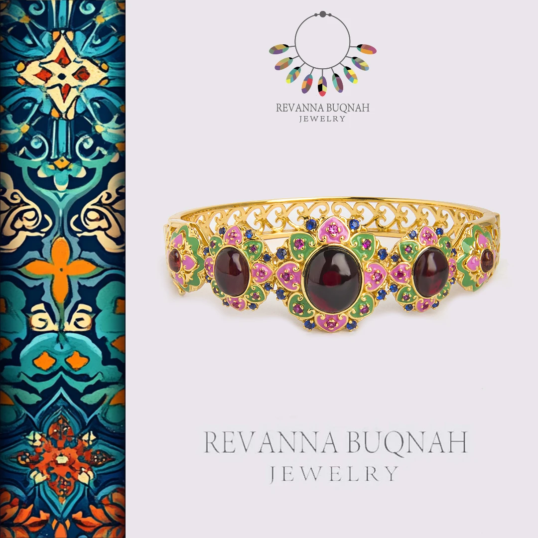 REVANNA沙特原创天然石榴石手镯珠宝【菲拉斯 Firas】