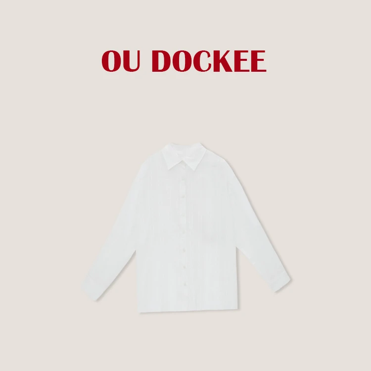 OUDOCKEE 鸥鸥【100棉】宋慧乔 纯棉白色衬衣简约 C2501L137T