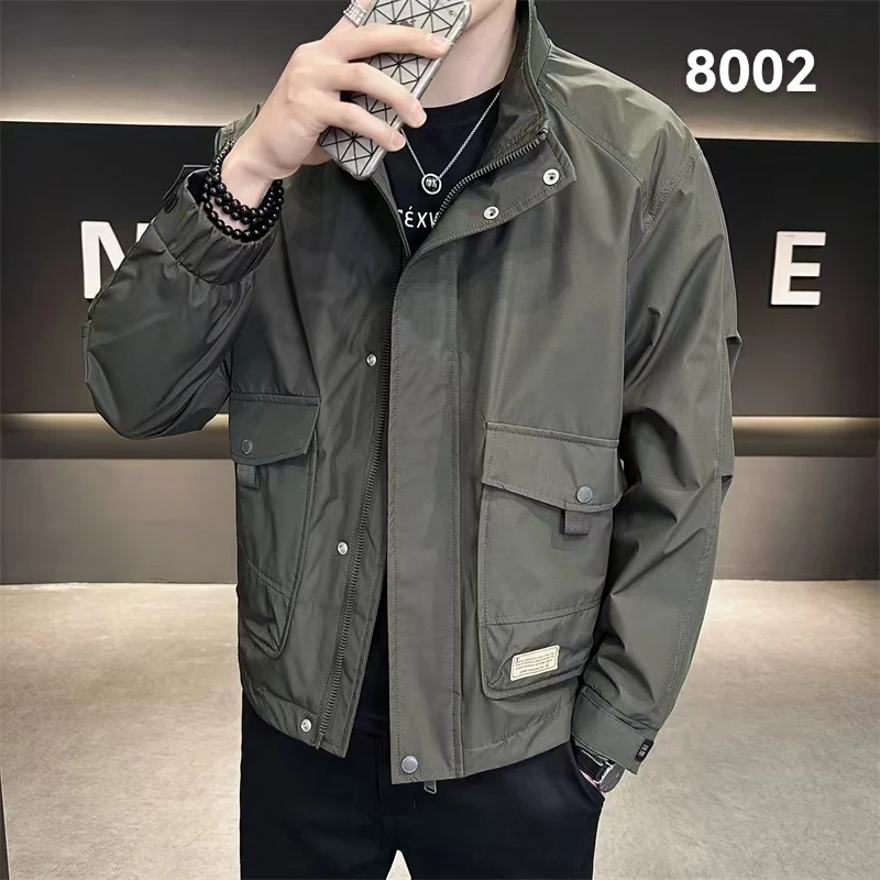【工装立领】春季新男立领外套时尚立领休闲口袋夹克8002