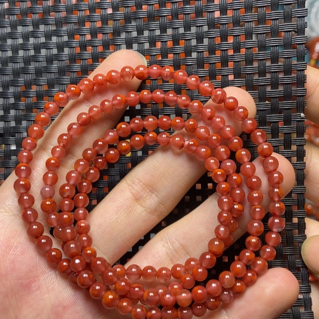 南红玛瑙未镶嵌手链4+’mm