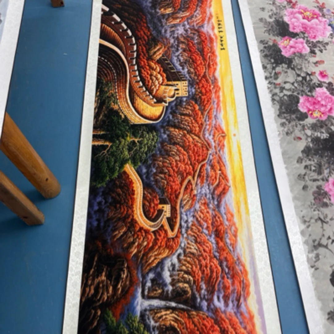 长城万里江山如画山水卷轴挂画2.6米✖️80