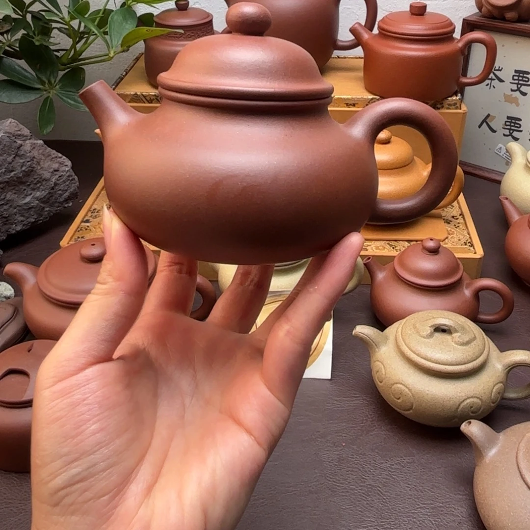 沿***景紫砂茶壶特练紫泥  容天230