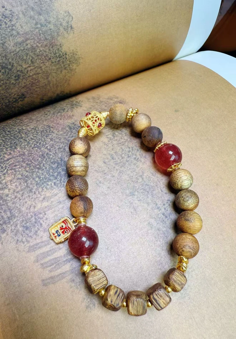 沉香【映瑞】原创设计沉香水晶扎吉拉姆手串（多样性发一）