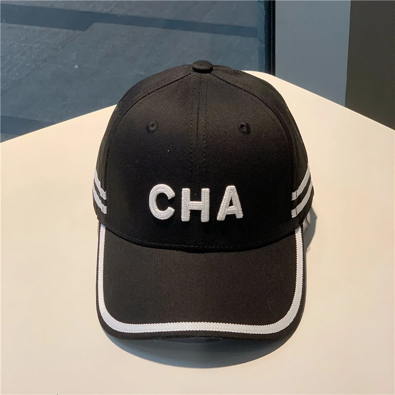 韩版硬顶CHA棒球帽子女时尚潮流刺绣字母百搭休闲情侣鸭舌帽网红