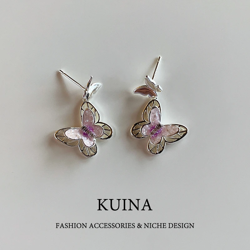 铜合金耳饰 爱心流苏耳坠女士轻奢高级耳环气质百搭新款耳钉77845