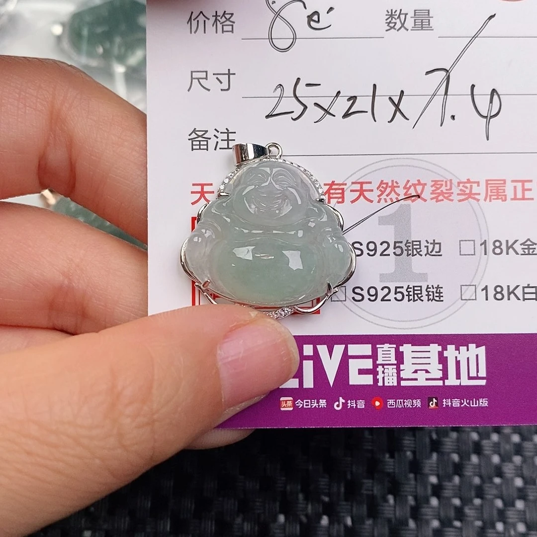 翡翠银S925镶嵌颈饰