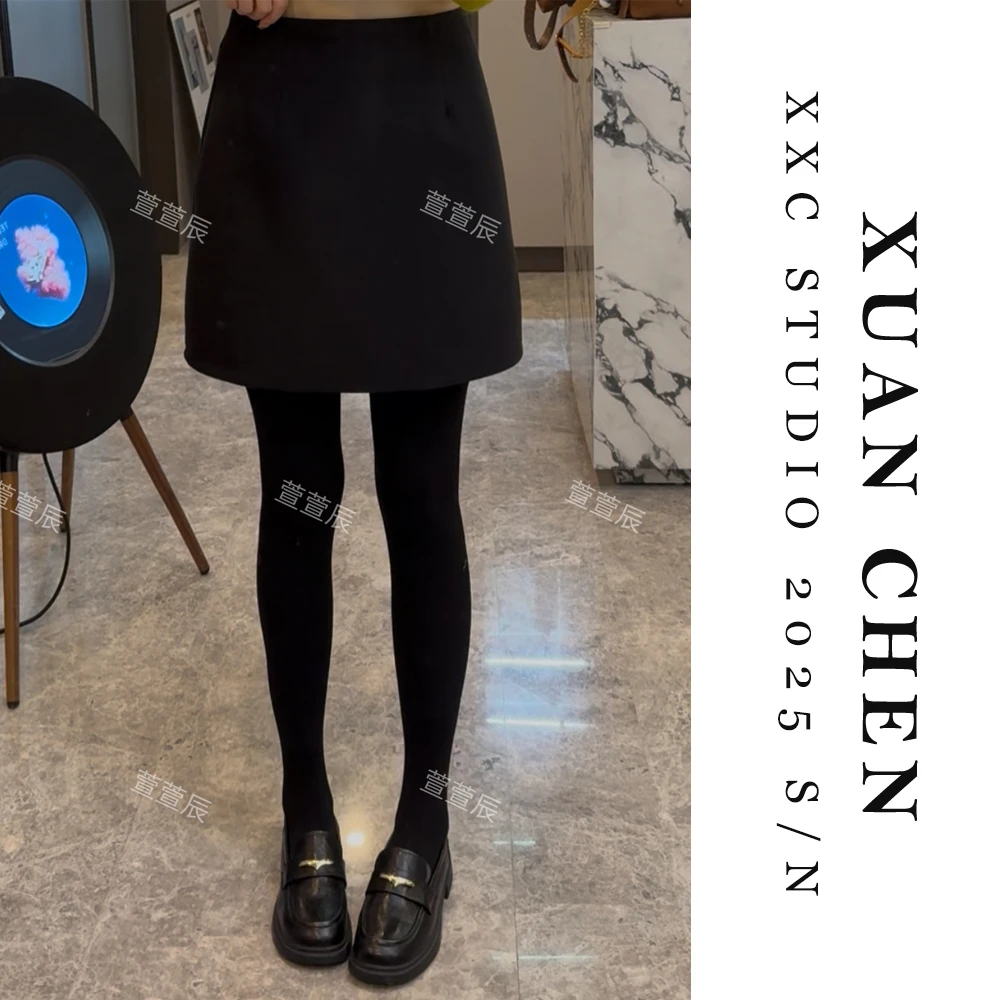 【三分极夜】秋季洋气百搭小黑裙时尚厚款女士包臀裙半身裙秋冬8951